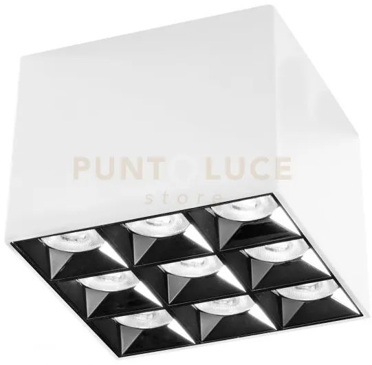 Gfa1141n- faretto bianco 9 luci led 4000k 2850lm 36w 12x12cm