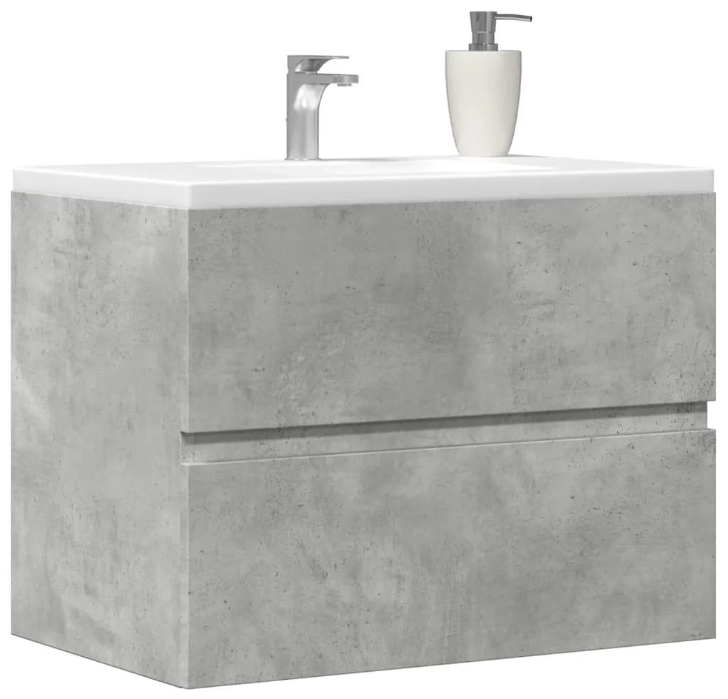 Armadietto Da Bagno Grigio Cemento 60x38,5x45cm İn Truciolato /