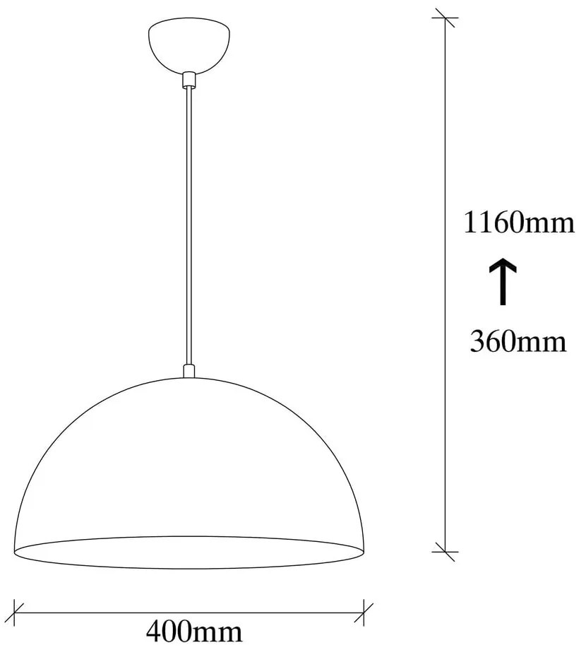 Lampadario nero con paralume in metallo ø 40 cm Coppa – Opviq lights