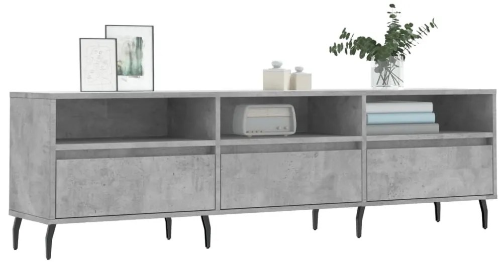 Mobile tv grigio cemento 150x30x44,5 cm legno multistrato