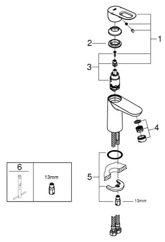 GROHE 23337000 - BAULOOP DN 15 Miscelatore lavabo, cromo lucido