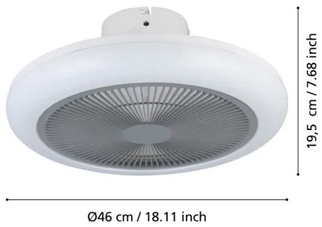 Eglo 35138 - Ventilatore da soffitto dimmerabile a LED KOSTRENA LED/25,5W/230V grigio+TC