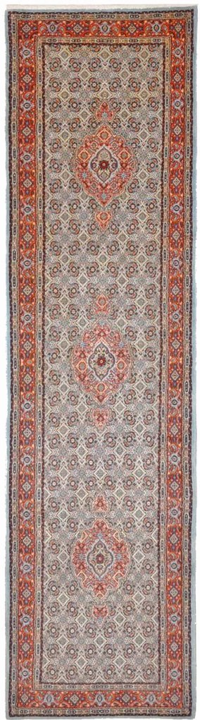 Moud Tappeto persiano 80x300 Verde (Iran) Annodato A Mano