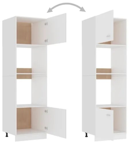 Armadio per Microonde Bianco 60x57x207 cm in Truciolato