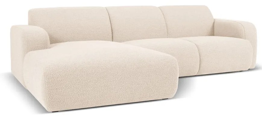 Divano angolare beige in tessuto bouclé (angolo sinistro) Molino - Micadoni Home