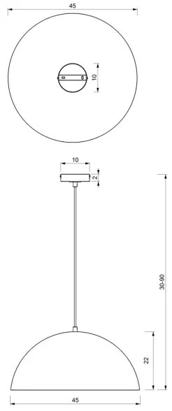 Lampadario su corda BETA 1xE27/60W/230V d. 45 cm nero