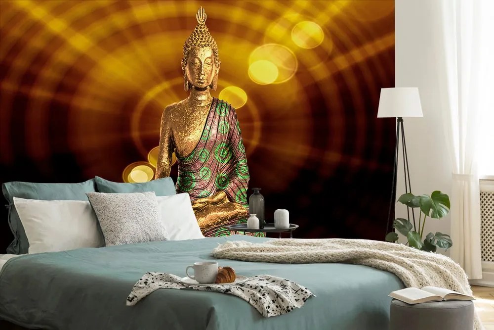 Carta da parati – Statua di Buddha con sfondo astratto