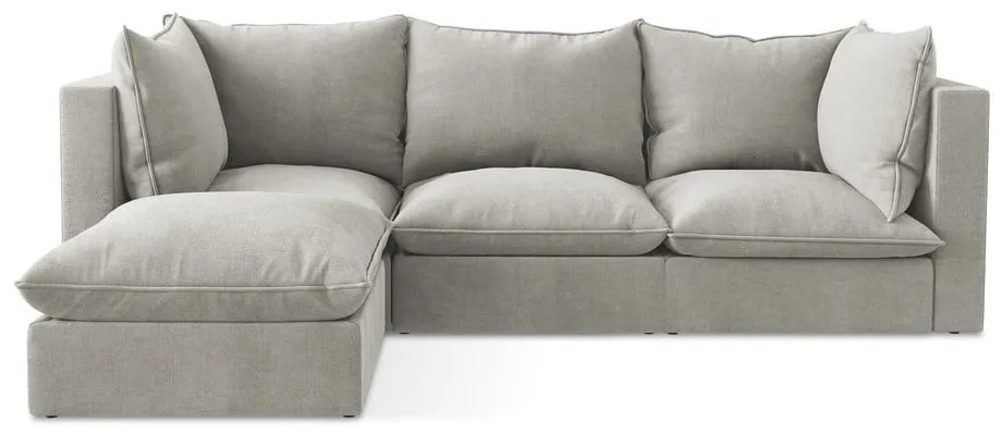 Divano angolare grigio chiaro (con penisola a sinistra/con chaise lounge) Manao – Makamii