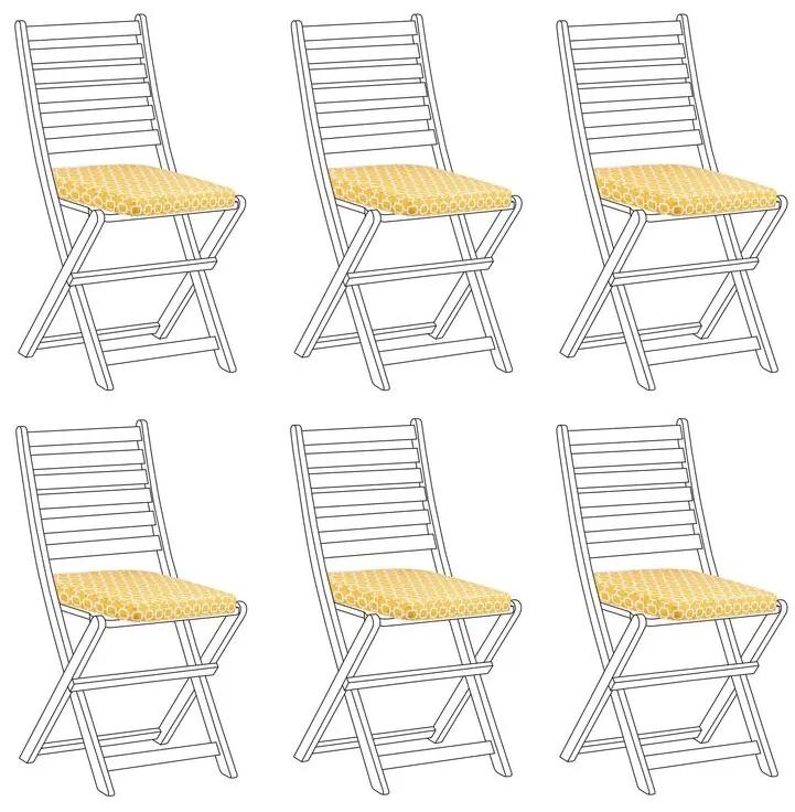 Set di 6 cuscini sedie giallo 31 x 39 cm TOLVE Beliani