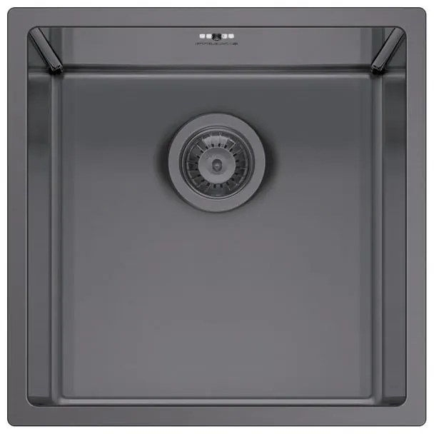 Lavello integrato 1 vasca in inox grigio PYRAMIS Astris L 40 x L 40 cm