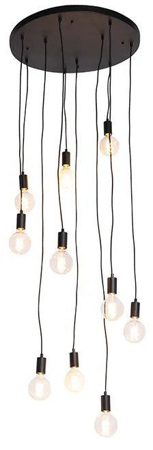 Lampada a sospensione moderna nera 60 cm 10 luci - FACIL