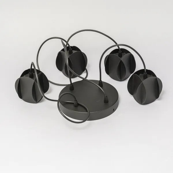 Lampadario a sospensione con cavo GAMBIT 4xGU10/10W/230V nero