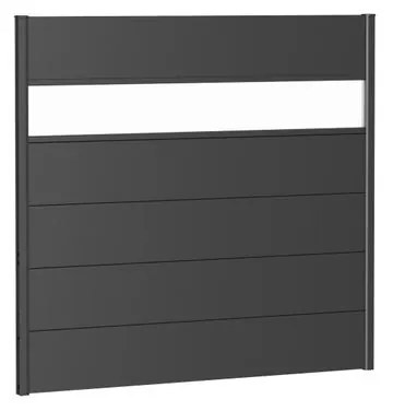 Pannello in acciaio con vetro, grigio scuro metallizzato 145 x 137 cm, spessore 44 mm