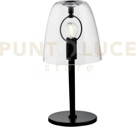 Lumetto ares trasparente 1 luce attacco e14 18x36cm  in vetro soffiato