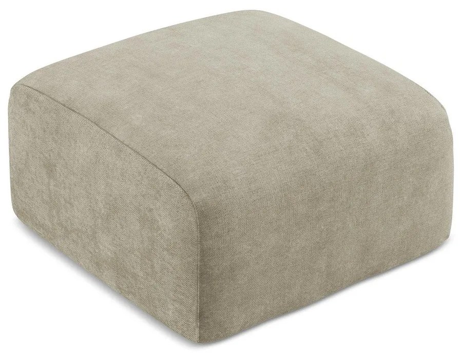 Poggiapiedi beige con rivestimento in ciniglia Leila – Makamii