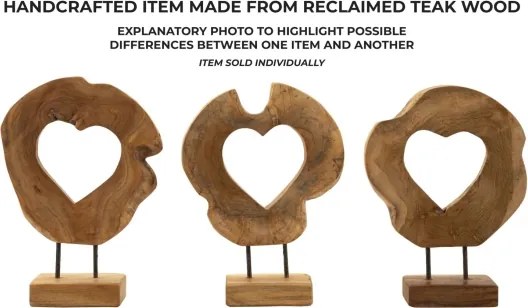 Scultura Hasi In Teak Riciclato Cm 28X10X38 (Pezzi Unici - Non Rip. In Serie)