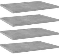 Ripiani per Libreria 4 pz Grigio Cemento 40x30x1,5cm Truciolato cod mxl 59600