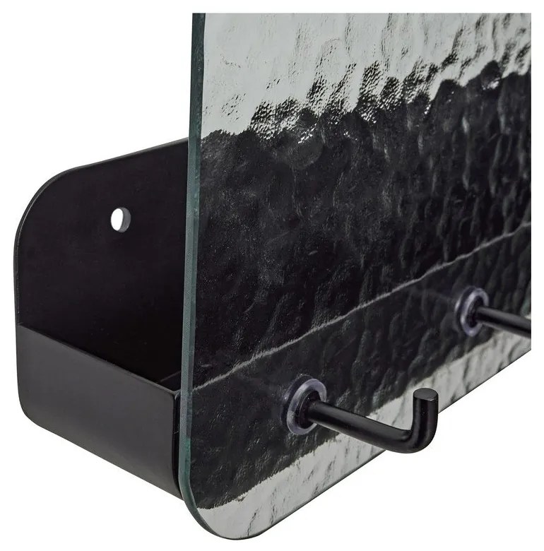 Appendiabiti da parete in metallo nero con ripiano Shack - Hübsch