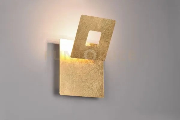Leano applique led  6w 560lm, 3000k metallo oro diffusore quadrato ...