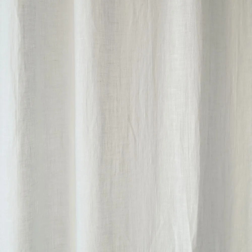 Tenda leggera in lino bianco con tunnel Daytime, 250 x 130 cm White - Linen Tales