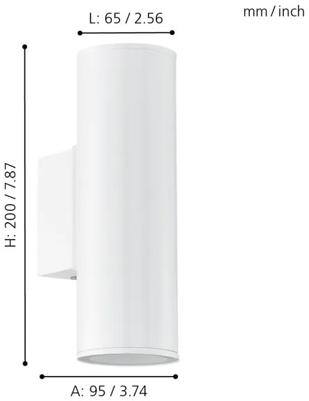 Eglo 94101 - Illuminazione LED da esterno RIGA 2xGU10/3W/230V