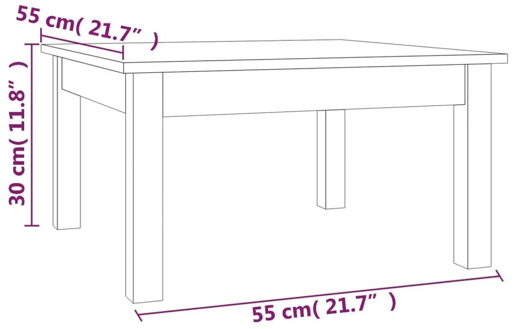 Tavolino da Salotto Miele 55x55x30 cm Legno Massello di Pino
