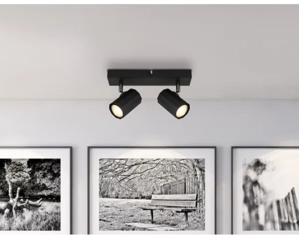 Globo 57918-2B - Faretto JAMES 2xGU10/25W/230V nero