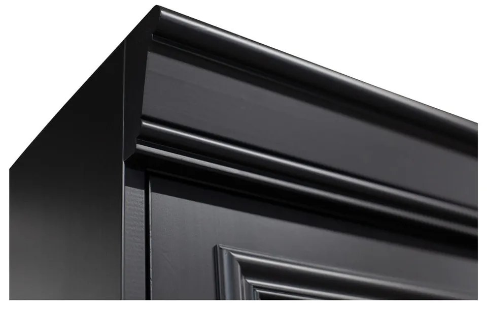 Vetrina nera in pino massiccio 110x215x44 cm Organize – WOOOD