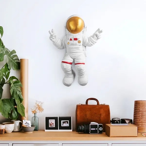 Decorazione da muro 47x35 cm astronaut oro