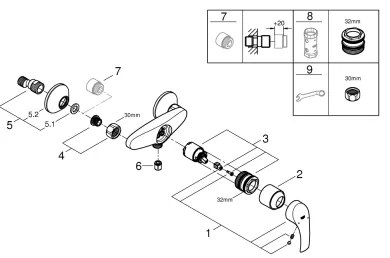 GROHE 33555002 - Miscelatore doccia EUROSMART DN 15 cromo lucido