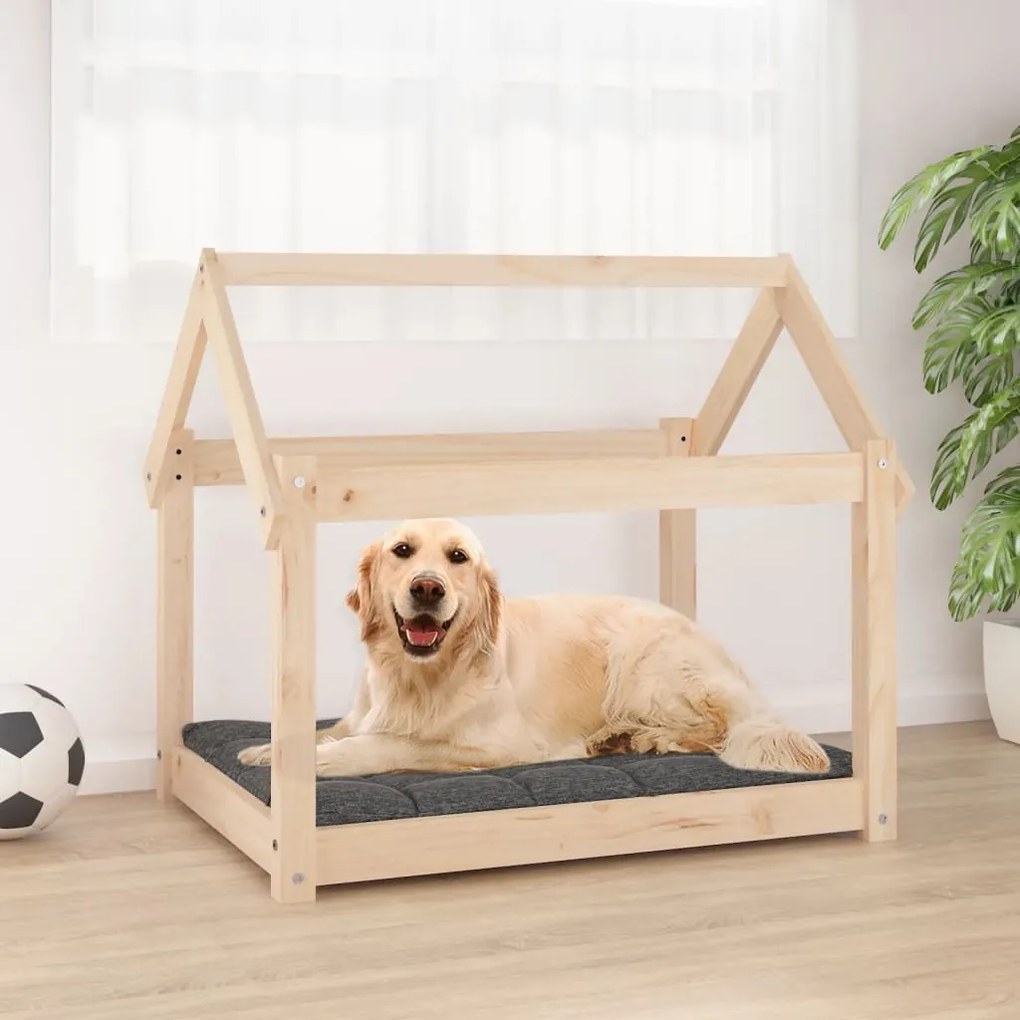 Cuccia per cani 81x60x70 cm in legno massello di pino