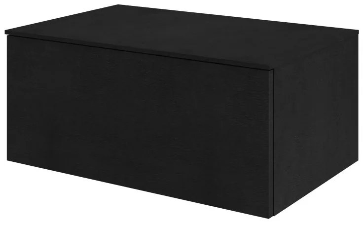 Mobile da bagno sotto lavabo Neo nero lucido L 75 x H 33 x P 48 cm 1 cassetto, lavabo non incluso