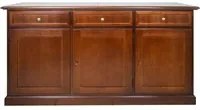 Madia credenza in legno 3 porte 3 cassetti tinta ciliegio 156x42x85