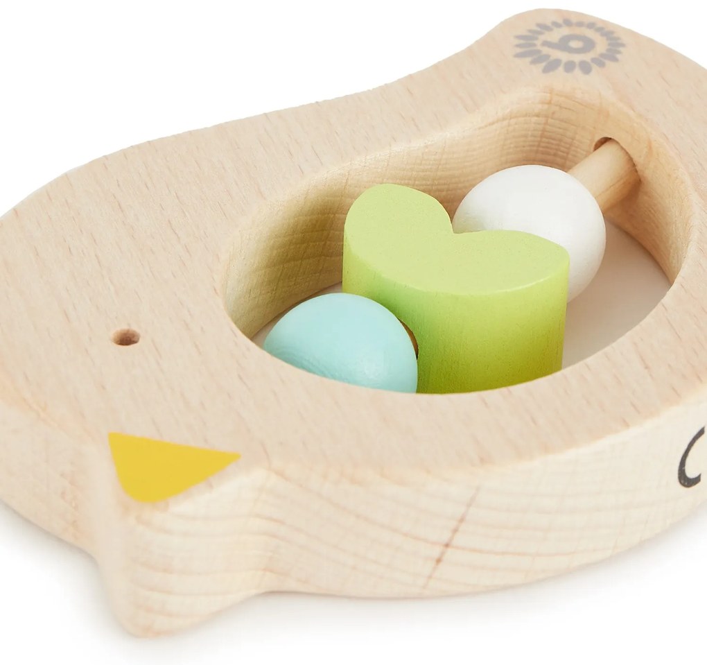 Bieco - Anello per la dentizione - uccellino con perline verde blu