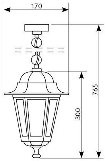 Lampadario su catena da esterno 1xE27/60W/230V dorato IP44