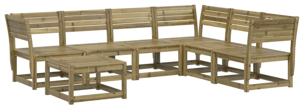 Set Salotto da Giardino 7 pz in Legno Impregnato di Pino