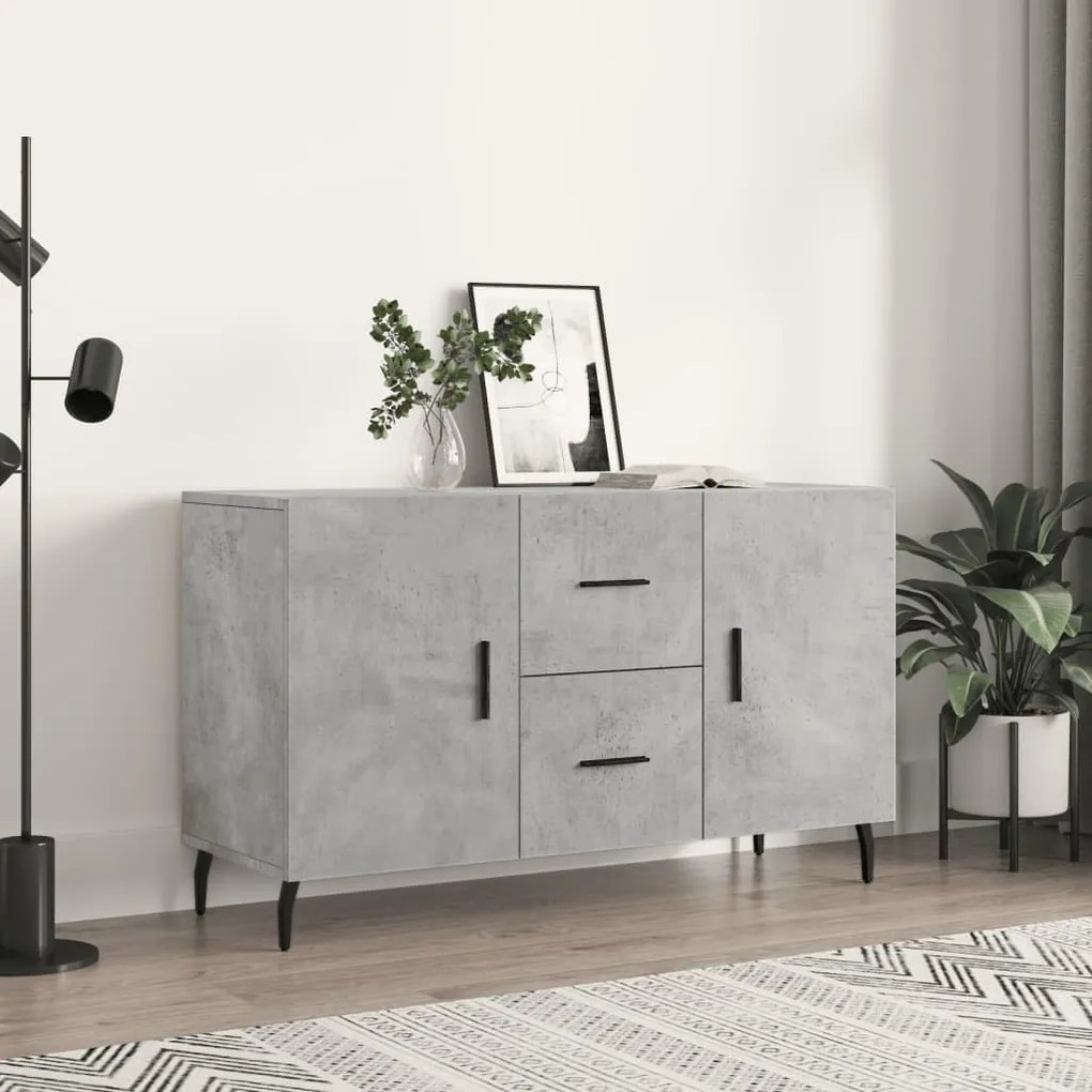 Credenza grigio cemento 100x36x60 cm in legno multistrato