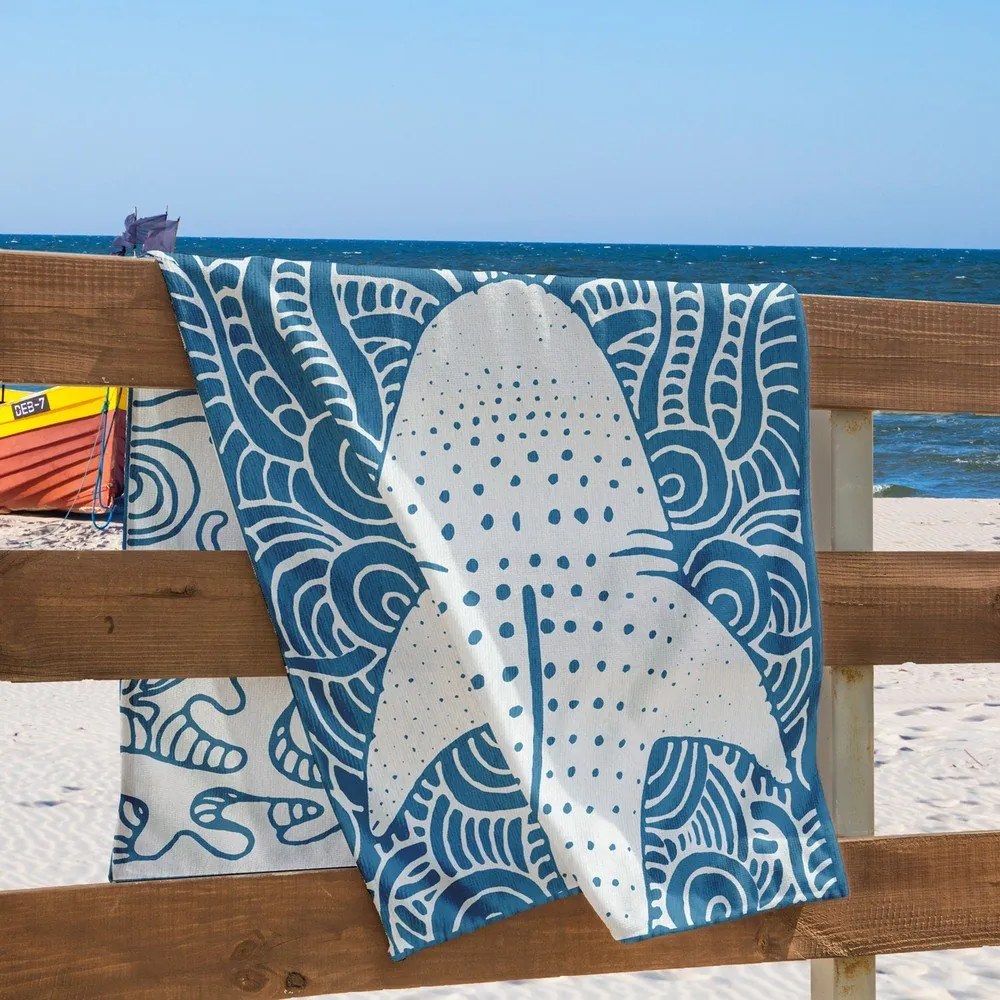 Telo mare blu 90x180 cm Shark - DecoKing
