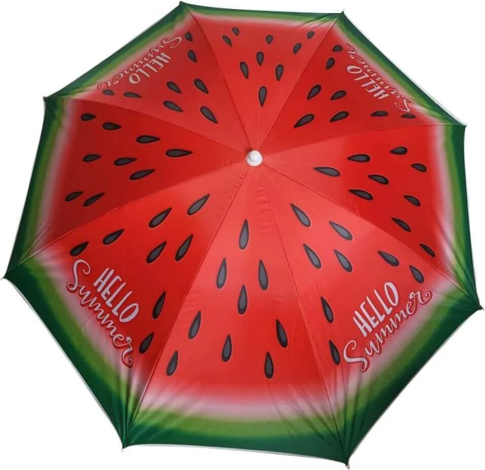 ombrellone spiaggia poliestere uv 200/32 decoro anguria e fenicottero