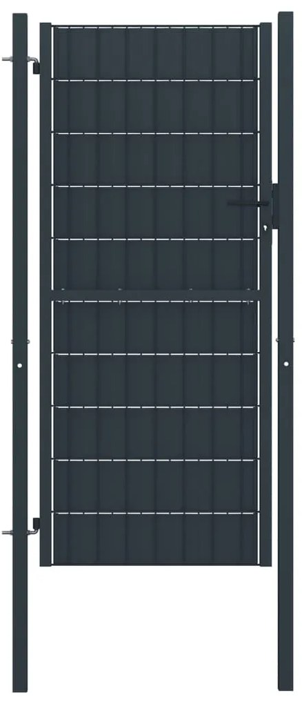 Cancello Per Recinzione İn Pvc E Acciaio 100x204 Cm Antracite /