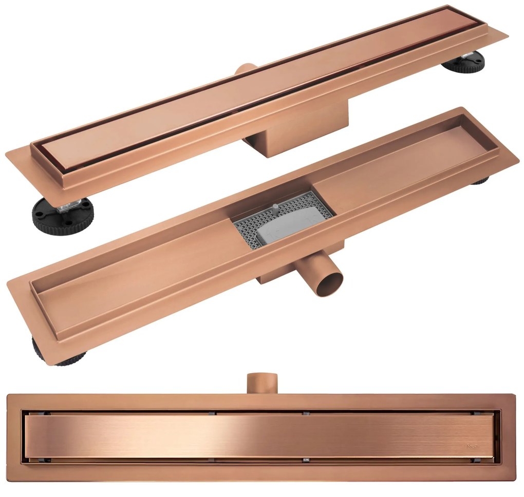 Scarico lineare Neox brush copper 70
