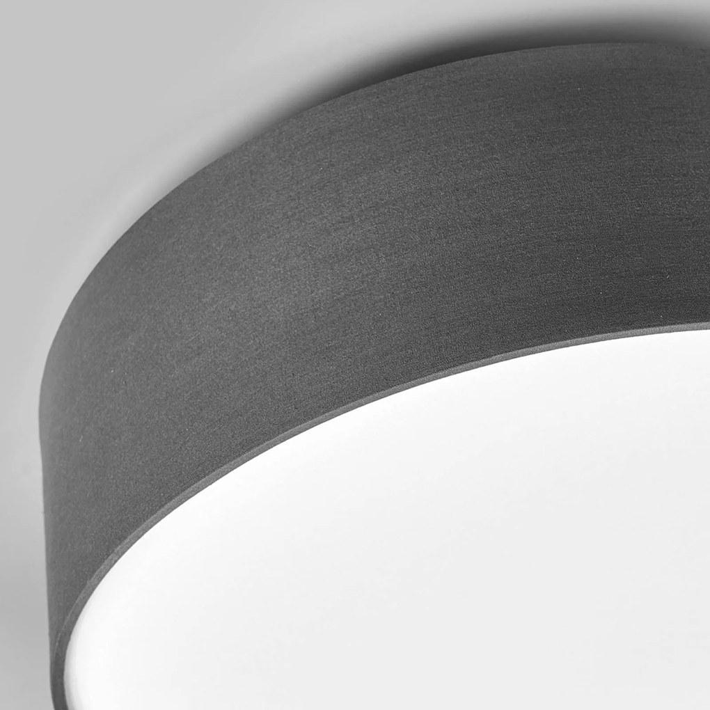 Lindby Sebatin - lampada da soffitto in tessuto grigio