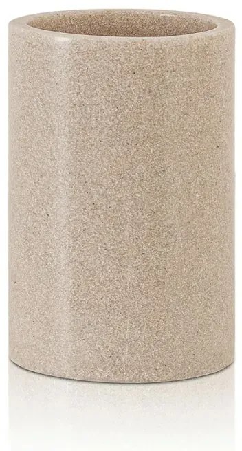 Portaspazzolini bagno beige in resina design moderno serie Sahara