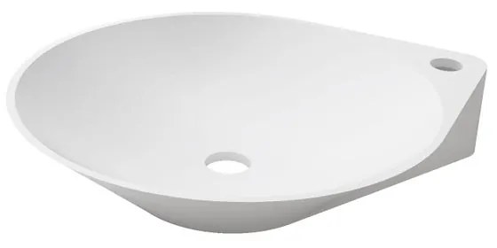 Lavabo da appoggio SANYCCES tondo piletta non inclusa in resina bianco piletta non inclusa