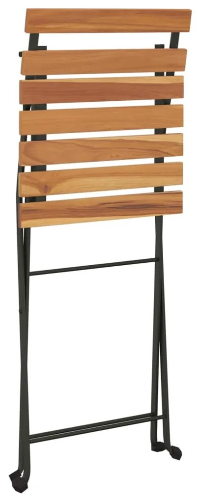 Sedie pieghevoli da bistrò 6 pz legno massello teak e acciaio