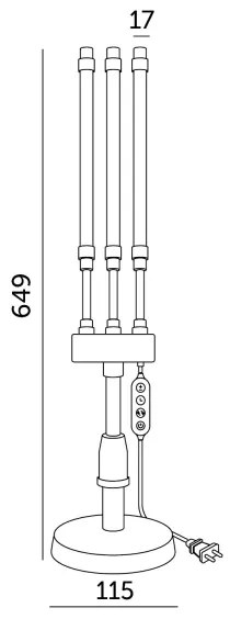 Lampada da tavolo LED dimmerabile VITARO 3xLED/10W/230V nera per piante