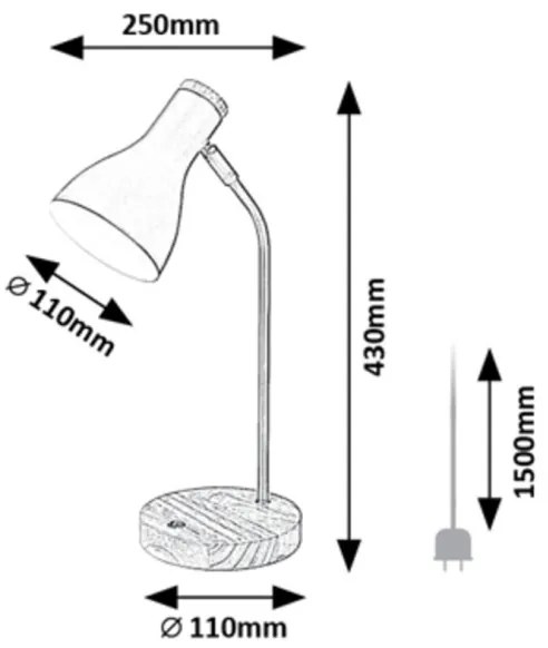 Rabalux 74002 - Lampada da tavolo FERB 1xE14/25W/230V