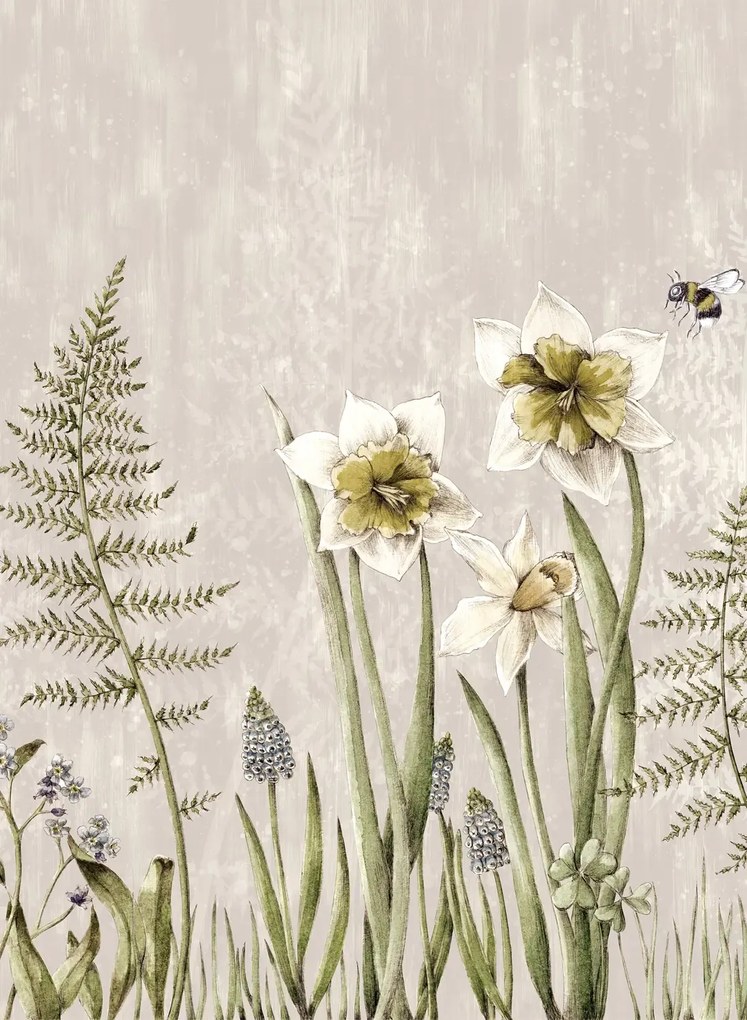 Rebel Walls Carta da parati panoramica Bumblebee - Sand
