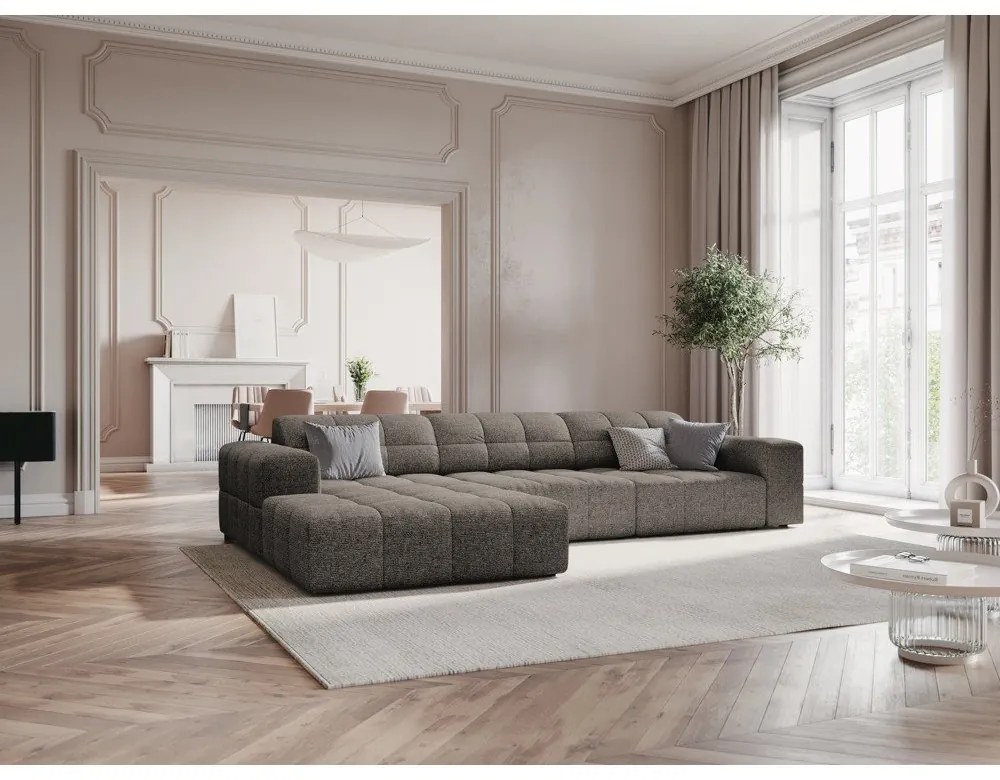 Divano angolare in grigio scuro (con penisola a sinistra) Chicago – Cosmopolitan Design