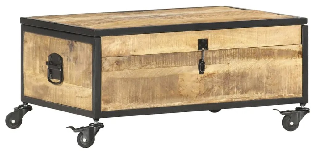 Tavolino da salotto 70x50x33 cm in legno massello di mango